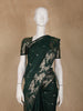Emerald Green Woven Banarasi Silk Saree with Floral Zari Border - Diadem