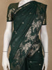 Emerald Green Woven Banarasi Silk Saree with Floral Zari Border - Diadem