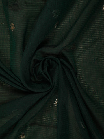 Emerald Green Woven Banarasi Silk Saree with Floral Zari Border - Diadem