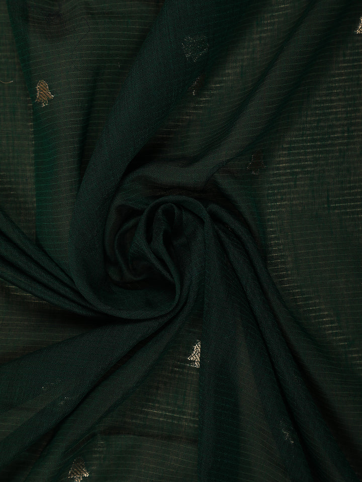 Emerald Green Woven Banarasi Silk Saree with Floral Zari Border - Diadem