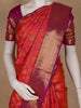 Flame Orange Floral Designed Woven Pure Kanchipuram Silk Saree