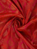 Flame Orange Floral Designed Woven Pure Kanchipuram Silk Saree