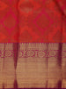 Flame Orange Floral Designed Woven Pure Kanchipuram Silk Saree