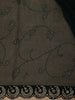 Bottle Green Floral Designed Georgette Saree With Stone Work Border