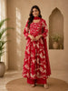 Red Floral Designed Cotton Salwar Suit
