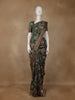 Forest Green Floral Design Tussar Silk Saree - Diadem