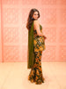 Forest Green Floral Sequins Embroidered Design Georgette Party Wear Peplum Palazzo Suit with Matching Choker Dupatta