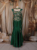 Forest Green Floral Sequins and Beads Embroidered Design Semi Silk Mermaid Lehenga with Choker Dupatta