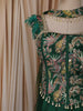 Forest Green Floral Sequins and Beads Embroidered Design Semi Silk Mermaid Lehenga with Choker Dupatta
