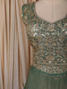 Forest Green Floral Sequins and Zari Embroidered Design Organza Lehenga with Dupatta