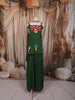 Forest Green Multicolor Floral Beads Embroidered Design Chiffon Party Wear Palazzo Suit with Matching Choker Dupatta
