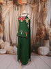Forest Green Multicolor Floral Beads Embroidered Design Chiffon Party Wear Palazzo Suit with Matching Choker Dupatta