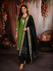 Forest Green Traditional Zari Woven Design Semi Silk Straight Cut Salwar Suit with Contrast Dupatta