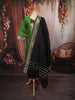 Forest Green Traditional Zari Woven Design Semi Silk Straight Cut Salwar Suit with Contrast Dupatta