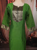 Forest Green Traditional Zari Woven Design Semi Silk Straight Cut Salwar Suit with Contrast Dupatta