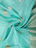 Fresh Aqua Blue Butta Zari Woven Design Pure Banarasi Saree