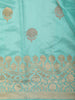 Fresh Aqua Blue Butta Zari Woven Design Pure Banarasi Saree