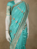 Fresh Aqua Blue Butta Zari Woven Design Pure Banarasi Saree