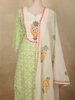 Fresh Leaf Green Floral Printed Design Cotton Salwar Suit with Dupatta