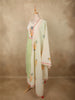 Fresh Leaf Green Floral Printed Design Cotton Salwar Suit with Dupatta