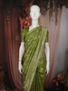 Fresh Leaf Green Floral Vine Zari Woven Design Semi Banarasi Silk Saree with Designer Border