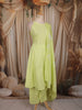 Fresh Lime Green Floral Butta Printed Design Cotton Anarkali Salwar Suit with Dupatta