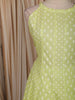Fresh Lime Green Floral Butta Printed Design Cotton Anarkali Salwar Suit with Dupatta