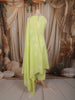 Fresh Lime Green Floral Butta Printed Design Cotton Anarkali Salwar Suit with Dupatta