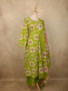 Fresh Lime Green Floral Printed Design Cotton Salwar Suit with Dupatta