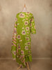 Fresh Lime Green Floral Printed Design Cotton Salwar Suit with Dupatta
