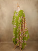 Fresh Lime Green Floral Printed Design Cotton Salwar Suit with Dupatta