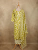 Fresh Lime Pistachio Green Floral Printed Design Cotton Straight Cut Salwar Suit with Dupatta