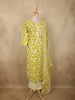 Fresh Lime Pistachio Green Floral Printed Design Cotton Straight Cut Salwar Suit with Dupatta