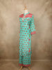 Fresh Mint Aqua Green Floral Printed Design Crepe Palazzo Suit