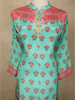Fresh Mint Aqua Green Floral Printed Design Crepe Palazzo Suit