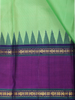 Fresh Parrot Green Solid Woven Design Pure Kanchipuram Silk Saree with Zari Border