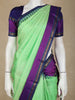 Fresh Parrot Green Solid Woven Design Pure Kanchipuram Silk Saree with Zari Border