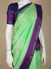 Fresh Parrot Green Solid Woven Design Pure Kanchipuram Silk Saree with Zari Border