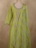 Fresh Pistachio Lime Green Heavy Sequins Embroidered Design Tissue Silk Palazzo Suit
