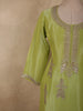 Fresh Pistachio Lime Green Heavy Sequins Embroidered Design Tissue Silk Palazzo Suit