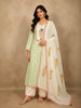 Fresh Leaf Green Floral Printed Design Cotton Salwar Suit with Dupatta