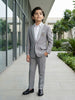 Grey Kids Party Wear Polyester Suit Set