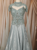 Frosted Aqua Blue Heavy Sequins and Beads Embroidered Design Sequins Indo Western Lehenga with High Neck Cape