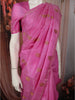 Fuchsia Pink Butta Zari Woven Design Pure Kanchipuram Silk Saree with Matching Zari Border
