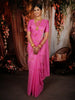 Fuchsia Pink Butta Zari Woven Design Pure Kanchipuram Silk Saree with Matching Zari Border