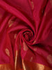 Fuchsia Pink Floral Butta Zari Woven Design Pure Kanchipuram Silk Saree with Contrast Zari Border