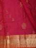 Fuchsia Pink Floral Butta Zari Woven Design Pure Kanchipuram Silk Saree with Contrast Zari Border