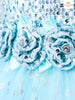 Sky Blue Gown Embellished in Sequins with Frilled Bottom - Diadem