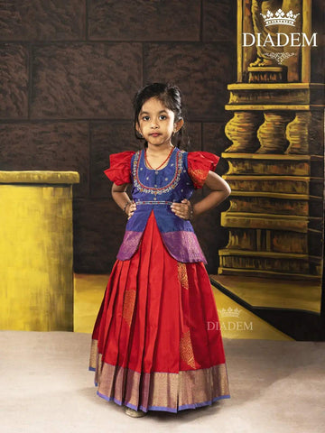 Buy Traditional Pattu Pavadai For Kids in Chennai at Diadem