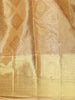 Gold Abstract Woven Design Pure Kanchipuram Silk Saree with Gold Zari Woven Border